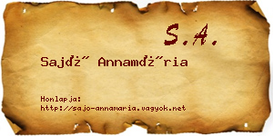 Sajó Annamária névjegykártya